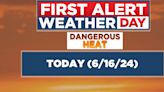 First Alert Weather Day: Threat continues for dangerous heat and a few storms Sunday afternoon