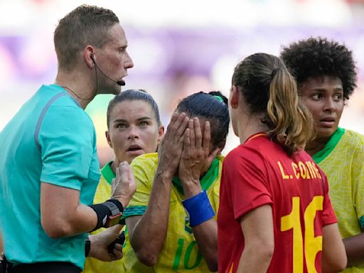 Marta sent off in Brazil's Olympic group finale with a direct red card