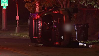 1 hurt in Providence rollover