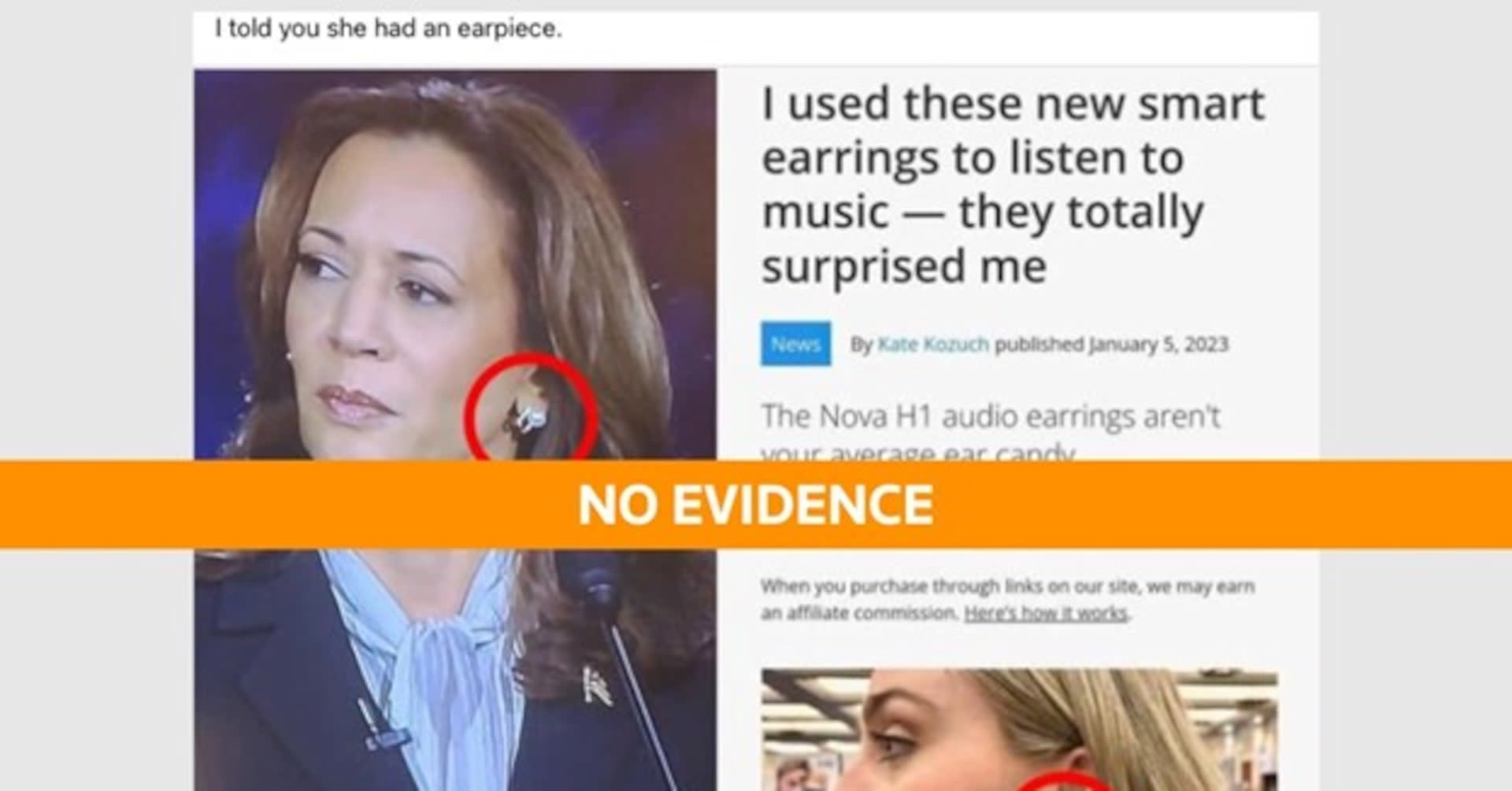 Fact Check: No evidence of ‘earpiece’ in Harris’ earrings during Trump debate