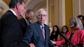Mitch McConnell abruptly stops speaking in the middle of a press conference before being whisked away