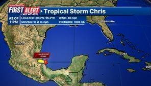 Tropical Storm Chris forms in the Gulf of Mexico