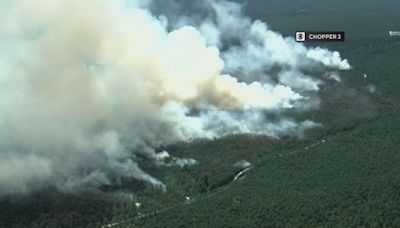 Fire burning in NJ's Wharton State Forest; Batona Campground evacuated