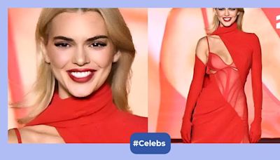 Kendall Jenner gives major Marilyn Monroe vibes in red sheer dress with blonde hair at Paris Fashion Week