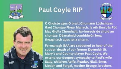 Paul Coyle tributes paid following sudden death of ex-county star and Sigerson Cup winner