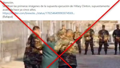 Foto que muestra a Hillary Clinton siendo supuestamente arrestada es un montaje