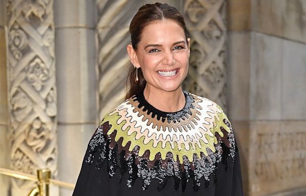 Katie Holmes’s Artful Black Gown Looks Like It’s Dripping With Sequins