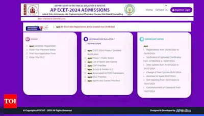 AP ECET 2024 Counselling Registration Begins; Check Direct Link Here - Times of India