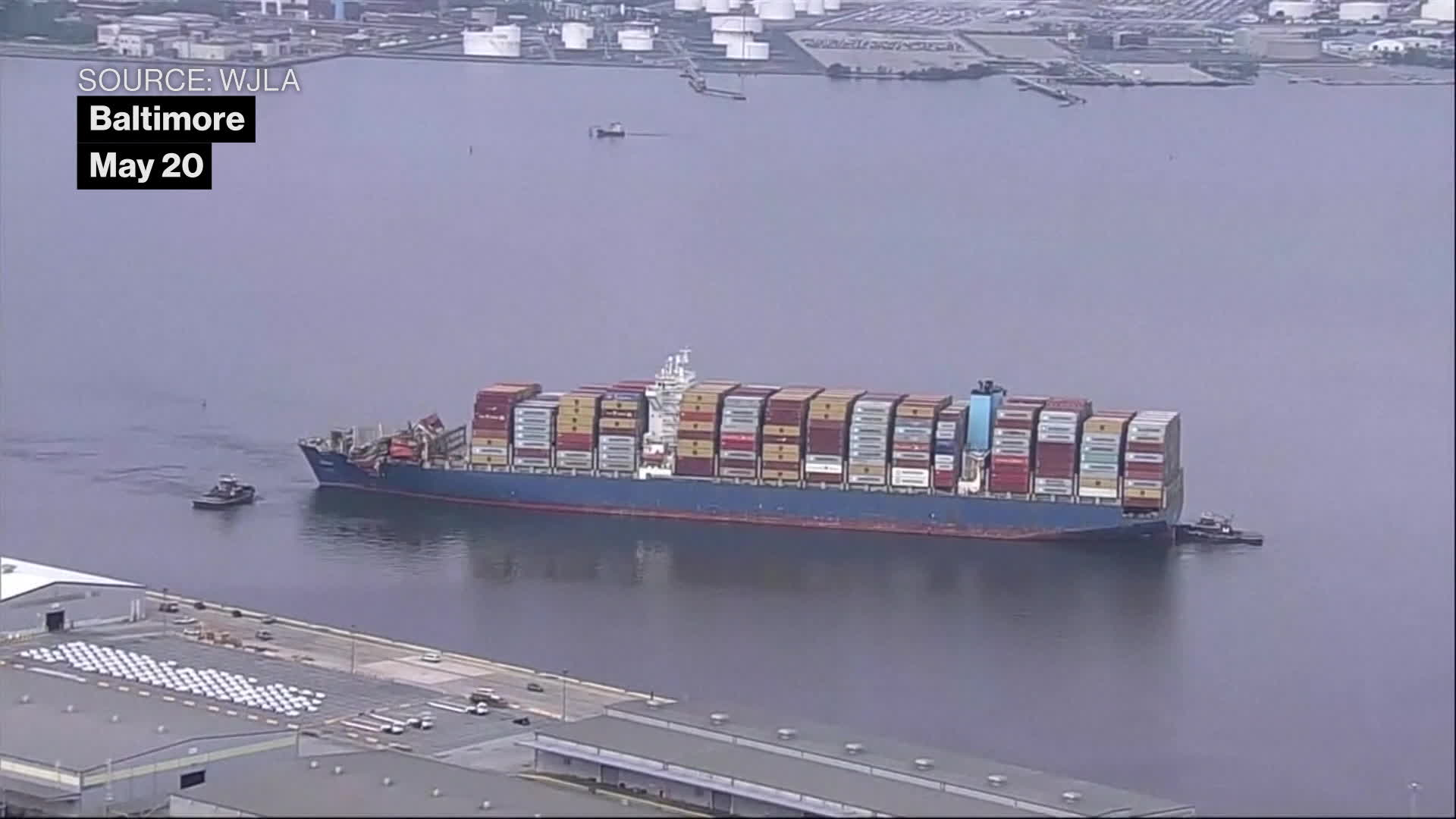 Ship That Hit Baltimore Bridge Towed Back to Port