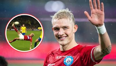 Golazo de chalaca de Oliver Sonne se postula como el mejor del mes de la Liga de Dinamarca