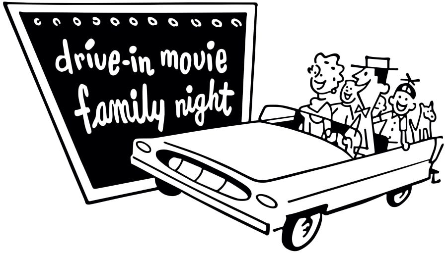 Hull’s Drive-In Theater showing two furry, family-friendly movies