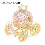 OSEWAYA首飾盒日本Picals歐式公主馬車求婚戒指飾品高檔結婚禮物