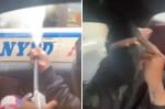 Unsuspecting NYPD officer caught on video being doused with fire extinguisher in sick prank