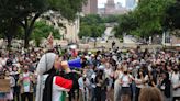 Pro-Palestinian, labor rights groups hold May Day protest Sunday at UT Tower