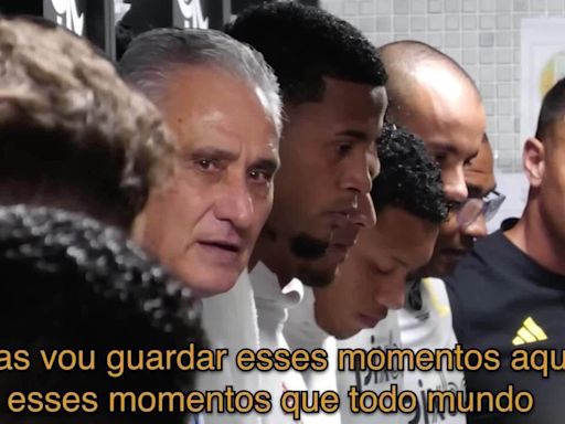 Tite cita idade e se emociona no vestiário do Flamengo: "Não tenho muito mais tempo, mas vou guardar esses momentos"