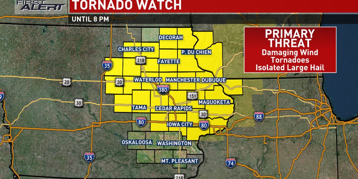 Strong to severe storms possible, Tornado Watch issued