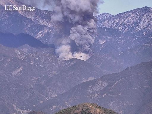 Two children injured as fire burns in San Gabriel Mountains above Glendora