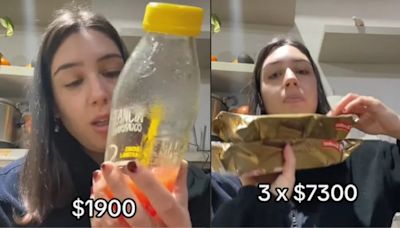 Una joven mostró todo lo que compró en el supermercado y se quejó en TikTok: cuánto gastó