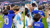 Video: el tierno festejo de Lionel Messi con sus hijos, tras la consagración de la Copa América
