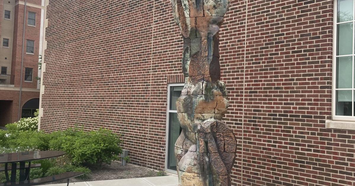 Pulley sculptures cross community