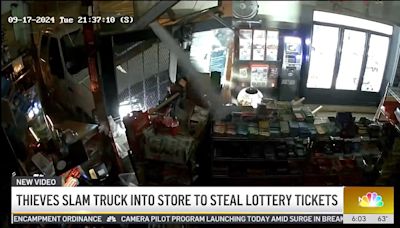 Burglars plow truck through California convenience store to steal $350 worth of lottery tickets