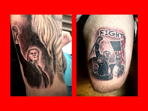 Trump’s Biggest Fans Ink Iconic Fist-Raising Photo on Their Bodies