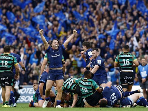 Rugby-Lowe hat-trick helps Leinster into European Champions Cup final