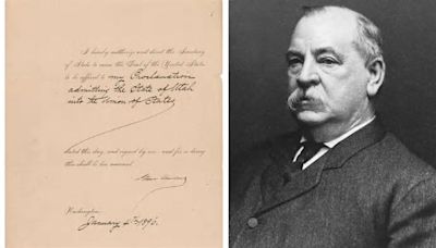 Cleveland's 1896 memo signed same day as Utah statehood fetches over $27K at auction