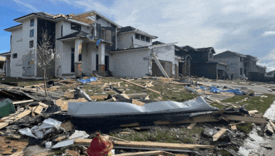 Neighborhoods around Omaha, Nebraska devastated by large tornado