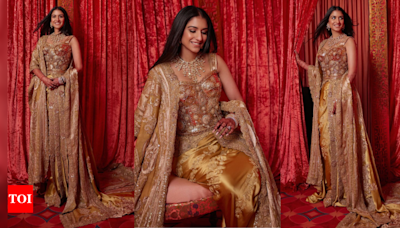 Radhika Merchant looks resplendent in this golden-corset grace by Dolce Gabbana ft. Anamika Khanna | See pics - Times of India