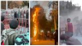 ¡Bombas molotov y gas! Protesta pro Palestina termina en enfrentamiento con la Policía frente a la embajada de Israel en México