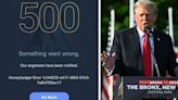 Trump's fundraising platform crashes due to 'heavy traffic' after guilty verdict