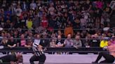 Officials took the AEW ropes down to stretcher injured wrestler 'Hangman' Adam Page out of the ring