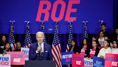 Biden says voters will hold Donald Trump ‘accountable’ for changing nation’s abortion laws