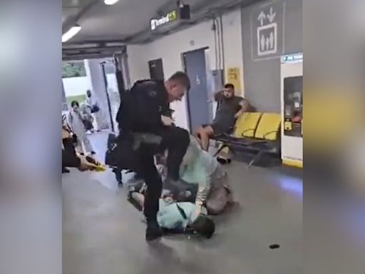 Video of police officer stamping on man's head at Manchester Airport sparks outrage