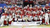 Czech Hockey Team Players Break Cup For Winning 2024 World Cup