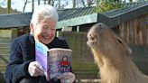 Dame Jacqueline Wilson reads to zoo animals for World Book Day