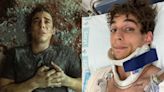 Miguel Herrán, ingresado en el hospital, comparte una foto con collarín tras sufrir un accidente de moto
