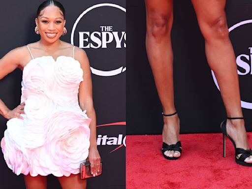 Allyson Felix Takes the Strappy Sandals and Minidress Combo to the ESPY Awards 2024 Red Carpet
