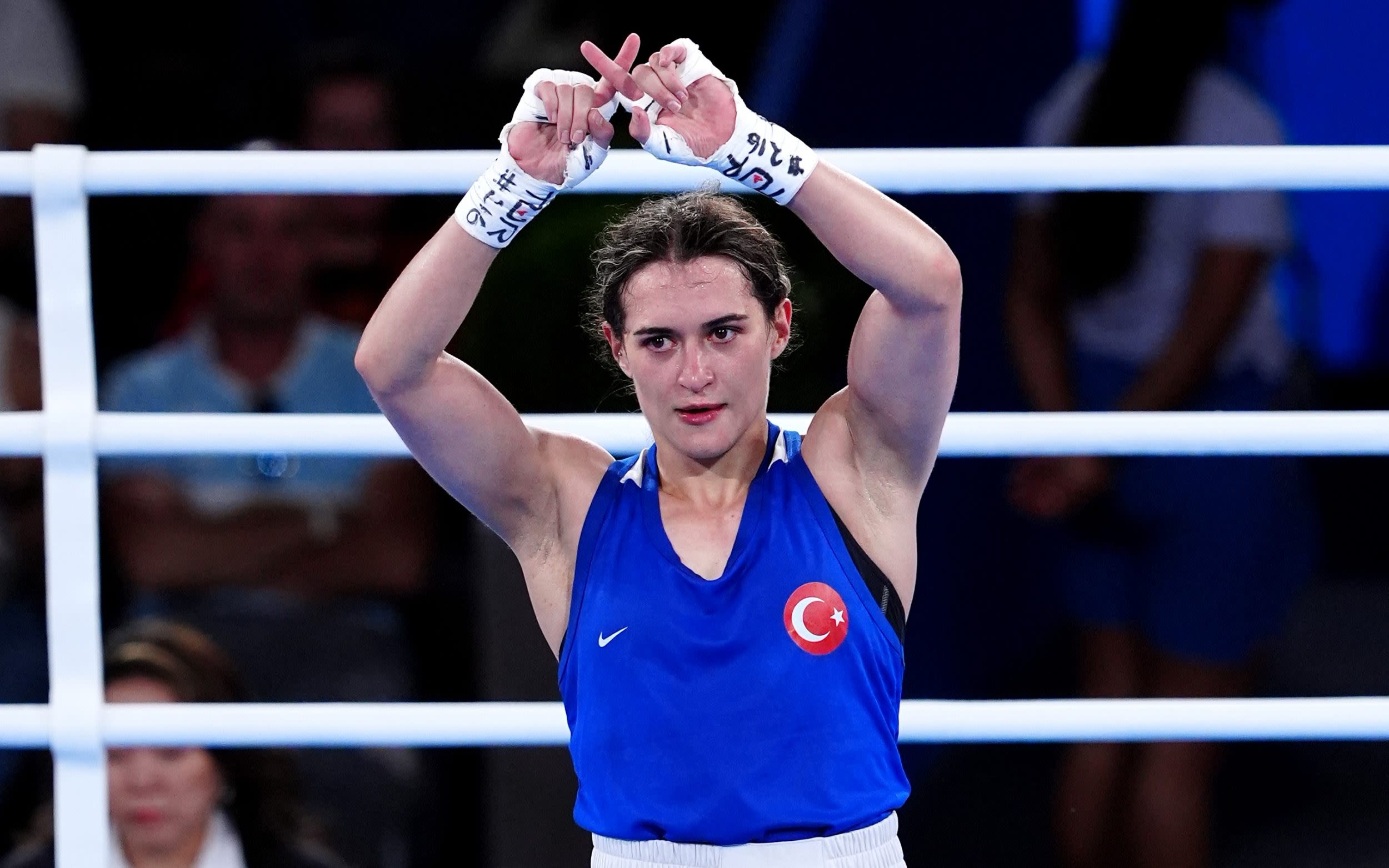 Turkish fighter in ‘X’ symbol protest after losing to Lin Yu-Ting