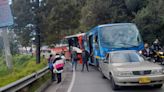 Accidente de tránsito en vía Bogotá-La Calera dejó cuatro heridos: fue un choque en cadena