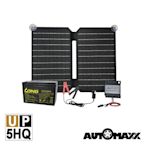 【UP-5HQ】太陽能充電專用套組[需搭配UP-5HA使用][適用UP-5HA電池][野營/露營專用][25W太陽能板]