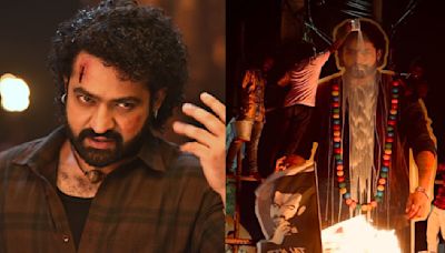 WATCH: Jr NTR's fans set off fireworks and dance in joy as Devara hits the big screens