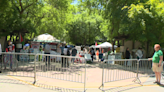 Metal barricades placed around pro-Palestinian encampment protest at Sacramento State