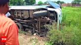 School Bus Overturns, One Injured, Close Shave For 50 | Noida News - Times of India