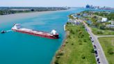 Freighter freed after running aground in Detroit: Photos show ship stuck along US-Canada border