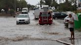 Calles inundadas en el Puerto de Sagunto por las lluvias