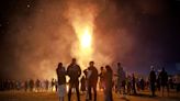 'Record breaking' bonfire lit in Larne amid 'quiet' night