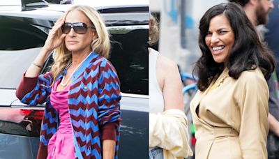 Sarah Jessica Parker Wears Colorful Outfit on Set of ‘And Just Like That’ Season 3 with Sarita Choudhury