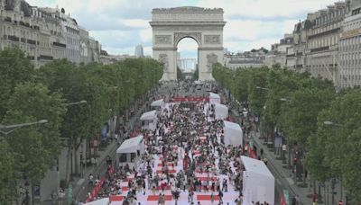 巴黎香榭麗舍大道舉行超大型野餐活動